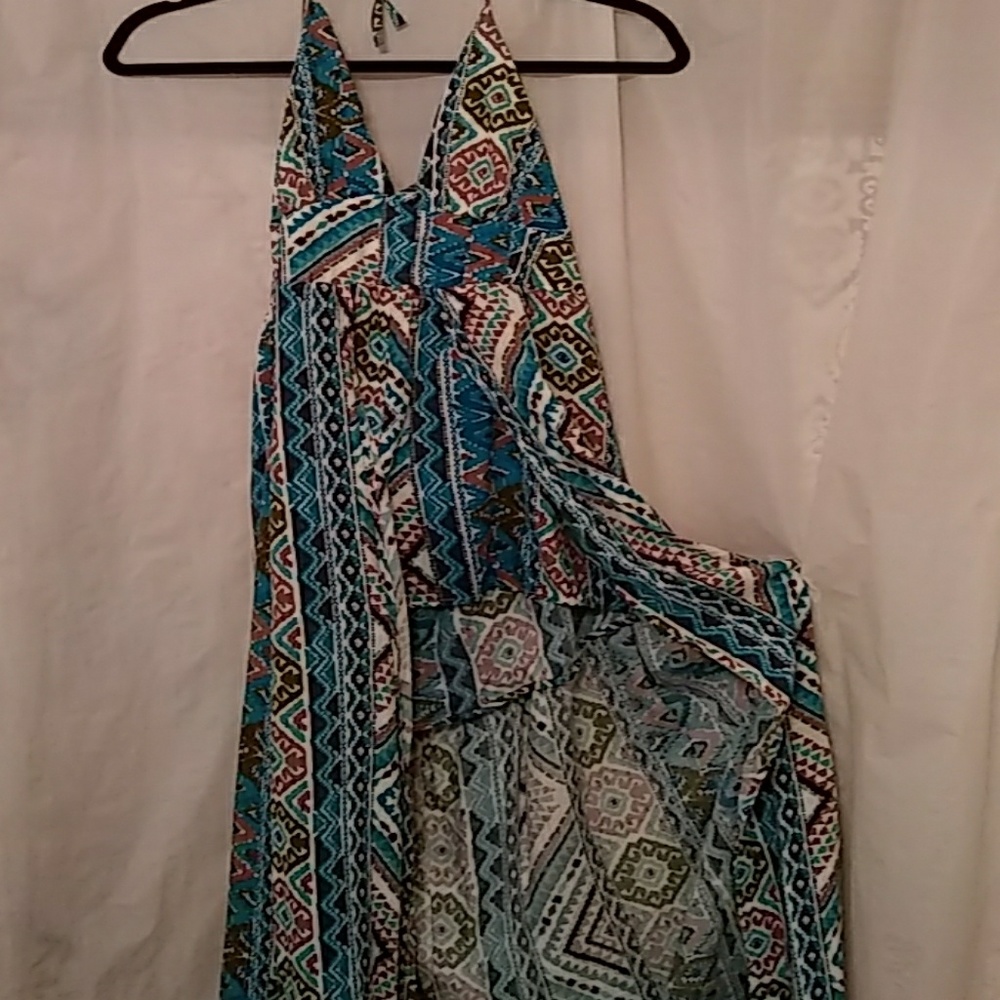 Long dress, with shorts.